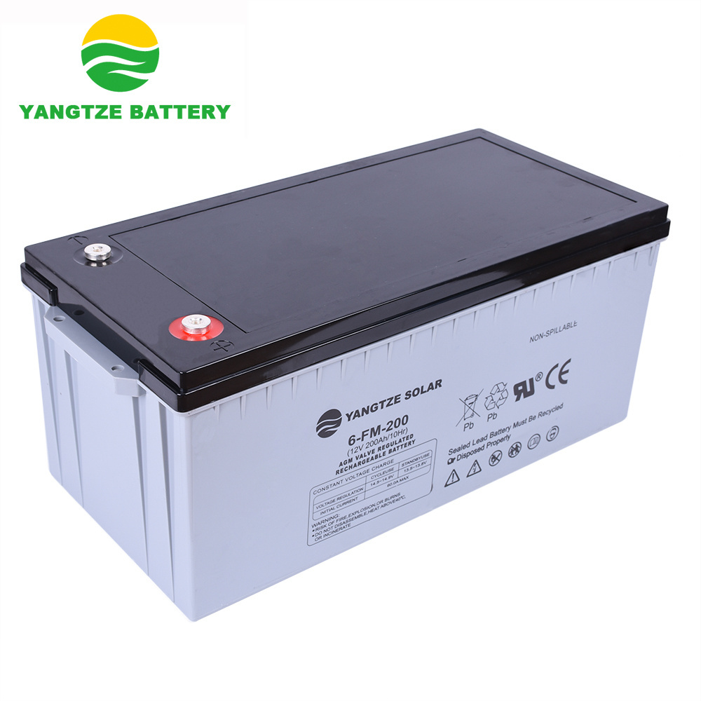 Yangtze best deep cycle 12 volt solar battery 200ah batteries for solar system