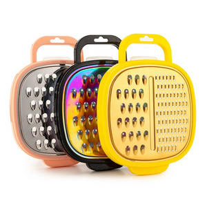 3 In 1 Multi-Function Stainless Steel Cheese Garlic Lemon Zester Box Grater Kitchen Vegetable Box Grater