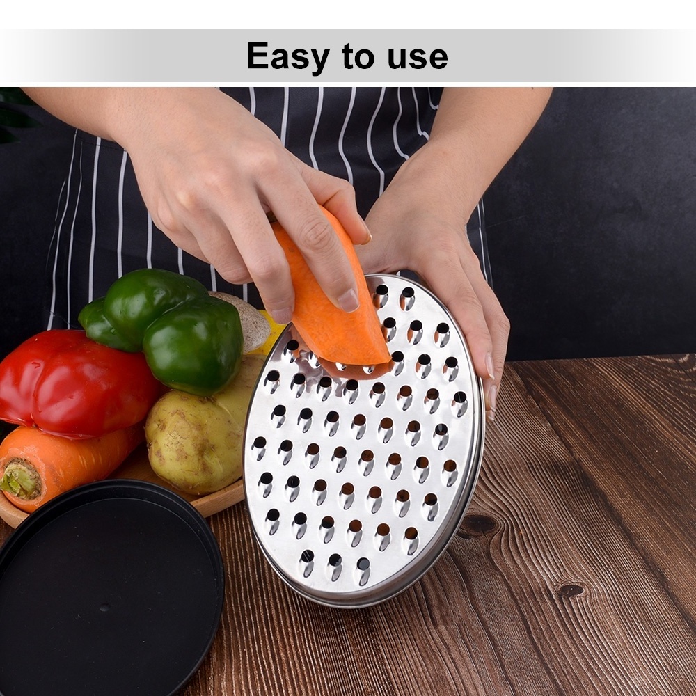 Customized Color Multifunction Kitchen Stainless Steel Vegetable Cheese Box Grater With Storage Container