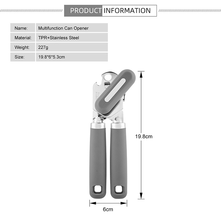 Spot Supplies Oversized Handle Magnetic Can Opener Manual Bottle Openers Multi-functional Stainless Steel Soda Jar Opener