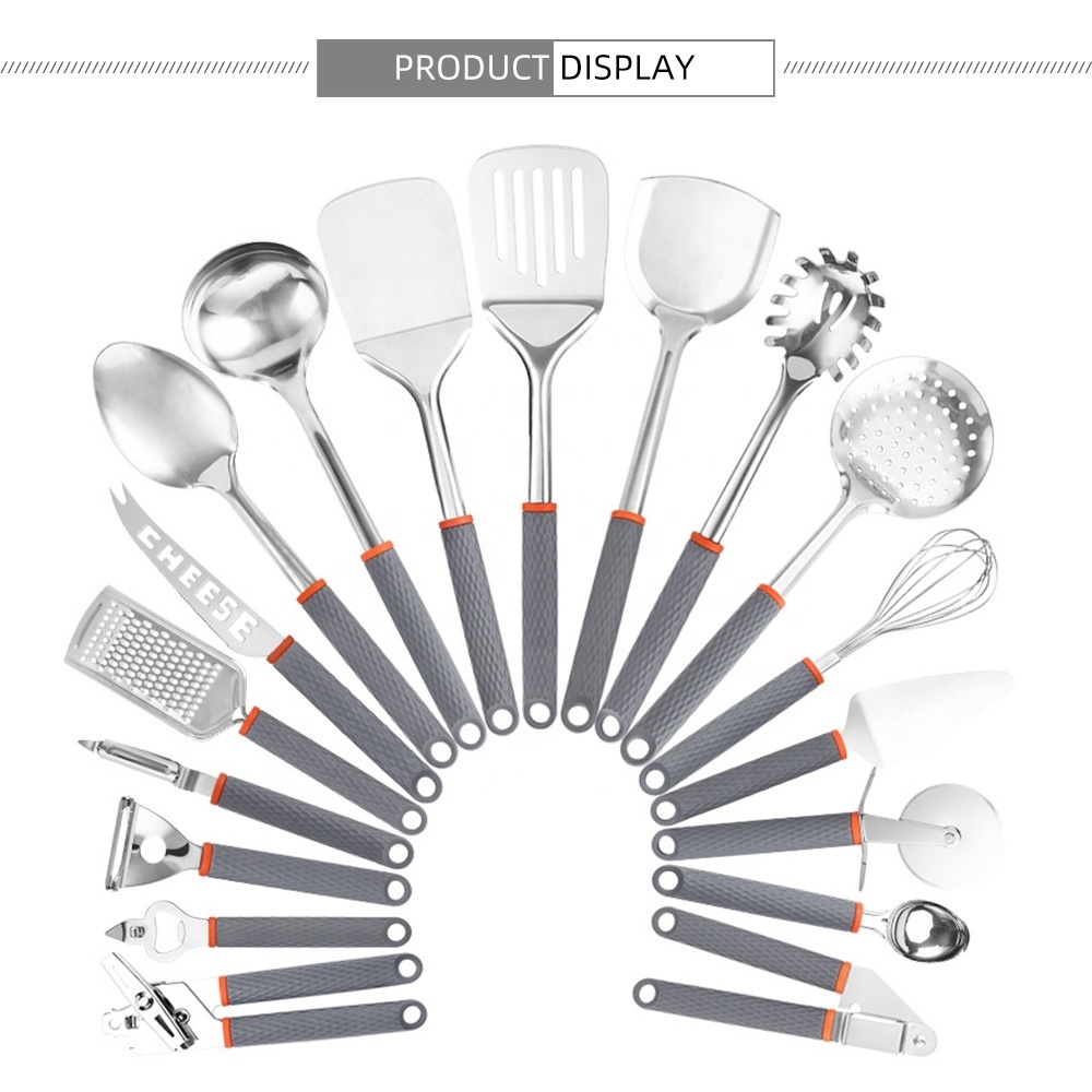 19 Pieces Stainless Steel Kitchen Utensils Set BPA Free Kitchen Gadget Cooking Utensil