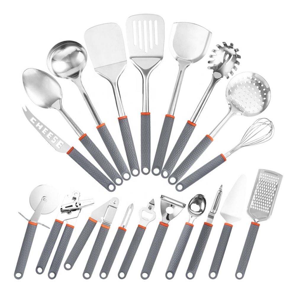 19 Pieces Stainless Steel Kitchen Utensils Set BPA Free Kitchen Gadget Cooking Utensil