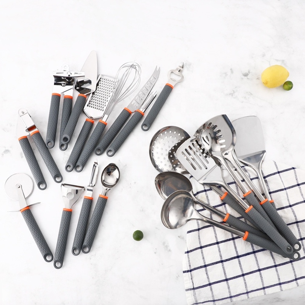 19 Pieces Stainless Steel Kitchen Utensils Set BPA Free Kitchen Gadget Cooking Utensil