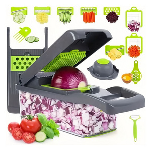 High Quality Gadget 15 in 1 Multifunctional Hand Held Onion Veggie Cutter Fruits Slicer Food Salad Manual Vegetable Chopper