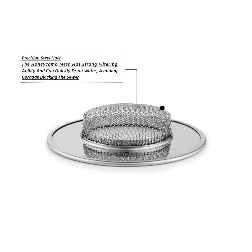 Stainless Steel Sink Drain Strainer Multi-function Bathtub Hair Catcher Stopper Metal Sink Strainer For Kitchen & Bathroom