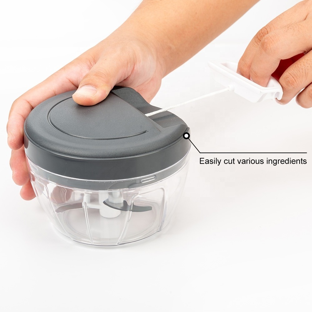 3 Blades Food Processor Multi-Function Chopper Quick Manual Plastic Mini Vegetable Garlic Chopper