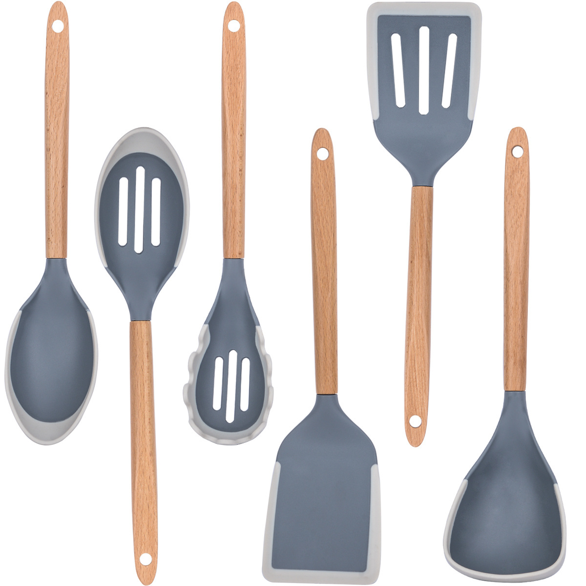 Wholesale Custom Kitchen Accessories Plastic Utensils Sets Household Tools Silicone Edge Cooking Utensil Set