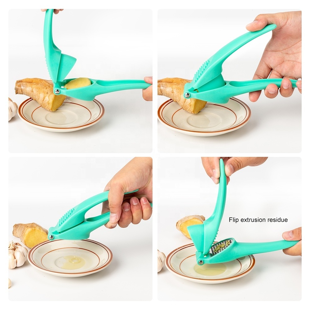 PP Handle Handheld Garlic Mincer Ginger Crusher Garlic Press For Kitchen