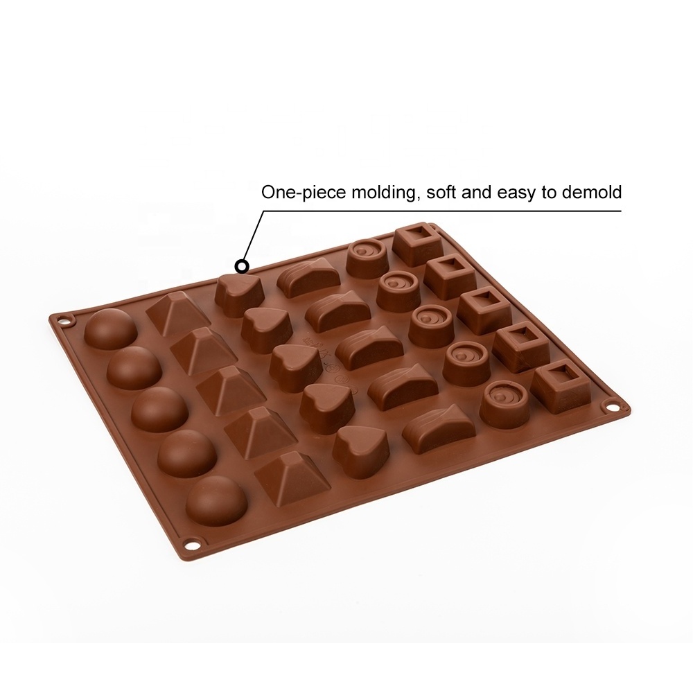 25 Cavity Different Shape Silicone 3D Chocolate Candy Making Mold For DIY Baking