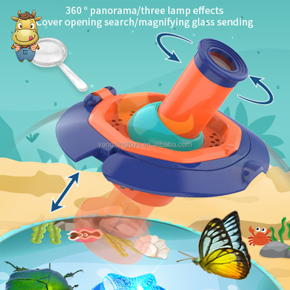 Science Toy Observation 360 Degrees Four Times Magnifier Telescopic Insect Viewer Experiment Kits Kids Bug Catcher