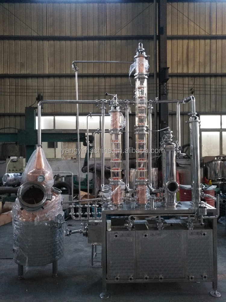 Used Copper Glass Distillation Column Alcohol Pot Still Distiller for Sale