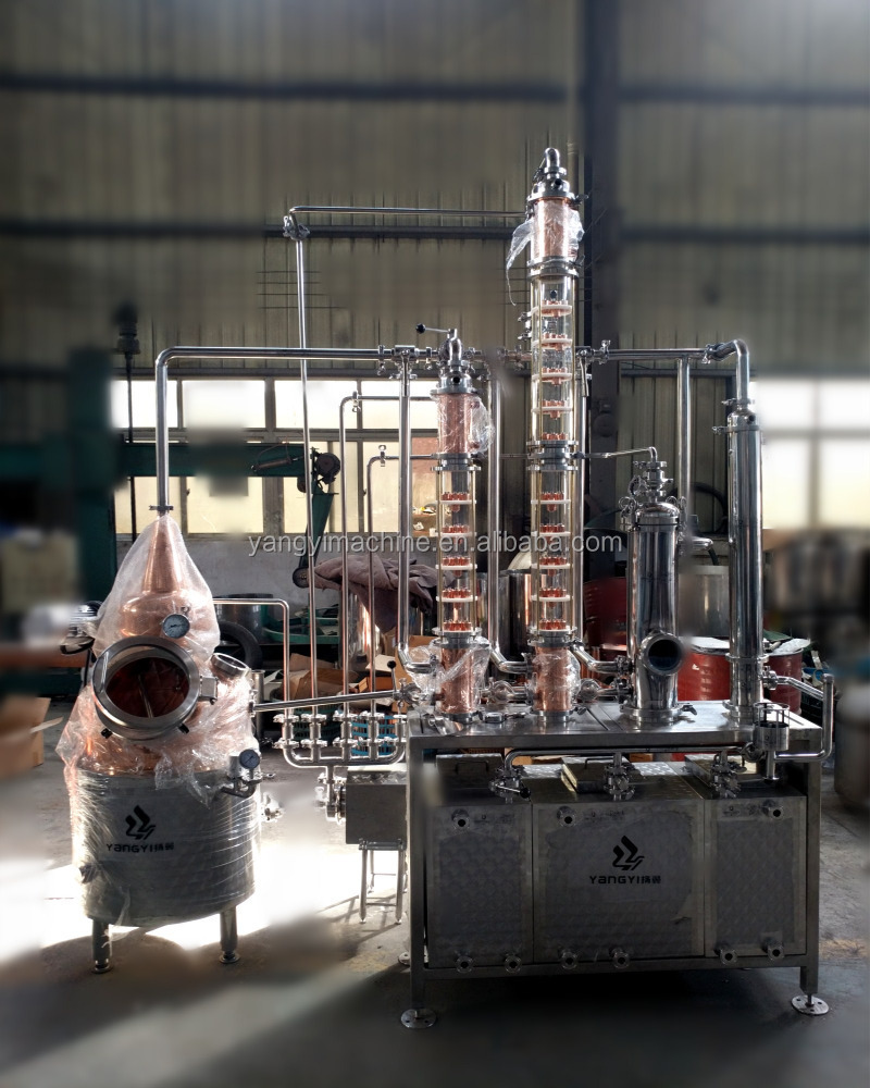 Used Copper Glass Distillation Column Alcohol Pot Still Distiller for Sale