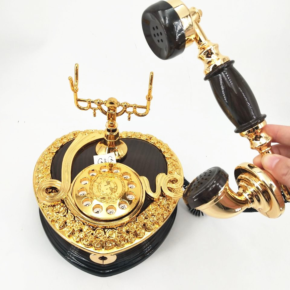 Hot sale vintage telephone mobile resin music boxes wholesale