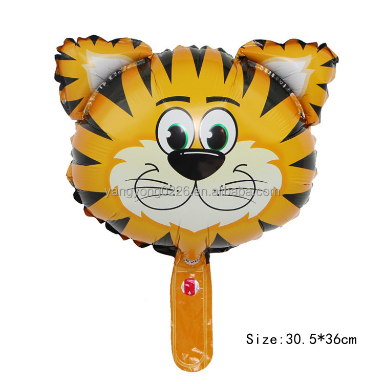 Gift toy Animal balloon party decorated elephant tiger lion cow zebra small animal head face foil balloon