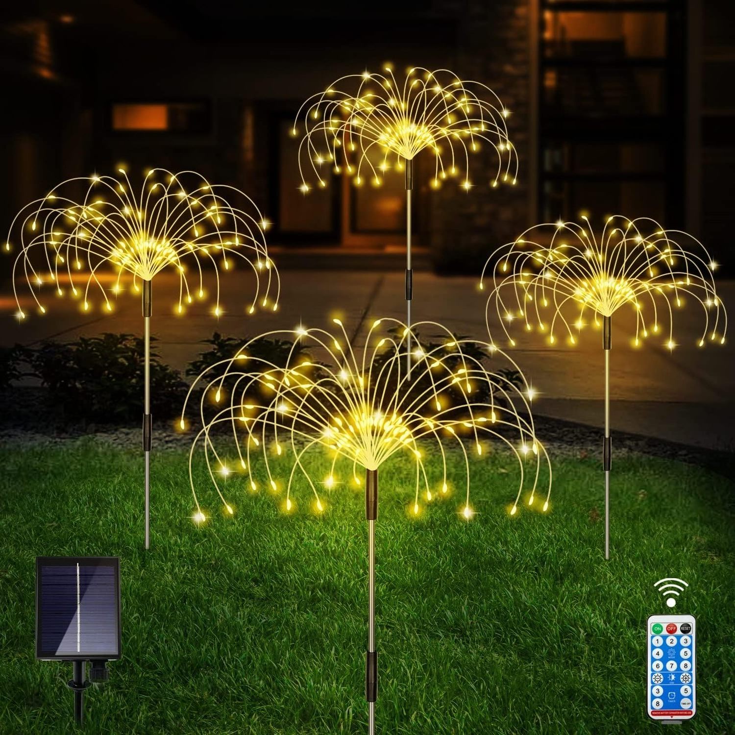 Solar Garden Firework Lights Solar Powered Outdoor Waterproof Stake Decorative Lamps Solar Powered Landscape Lights