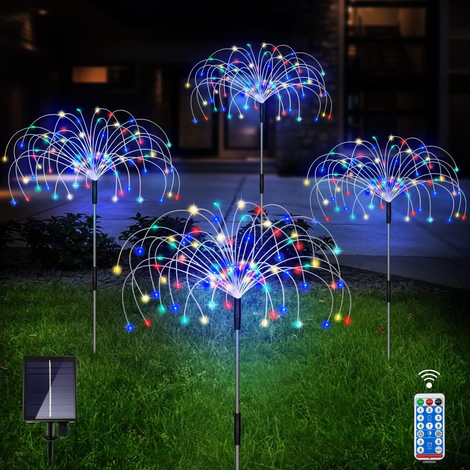 Solar Garden Firework Lights Solar Powered Outdoor Waterproof Stake Decorative Lamps Solar Powered Landscape Lights