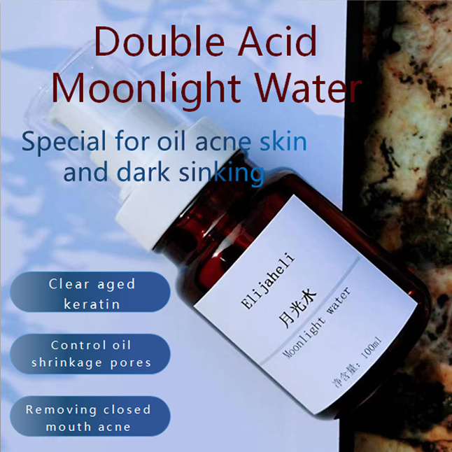 Double Acid Moonlight Water Special for oil acne skin Fresh and refreshing skin sensation Specially researched formula 100 ml