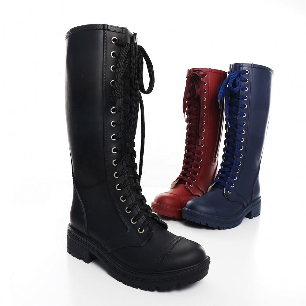 Lapps Factory Gumboots Rubber Safety Waterproof Long With Heels Rain Women Wellies Boots For Men