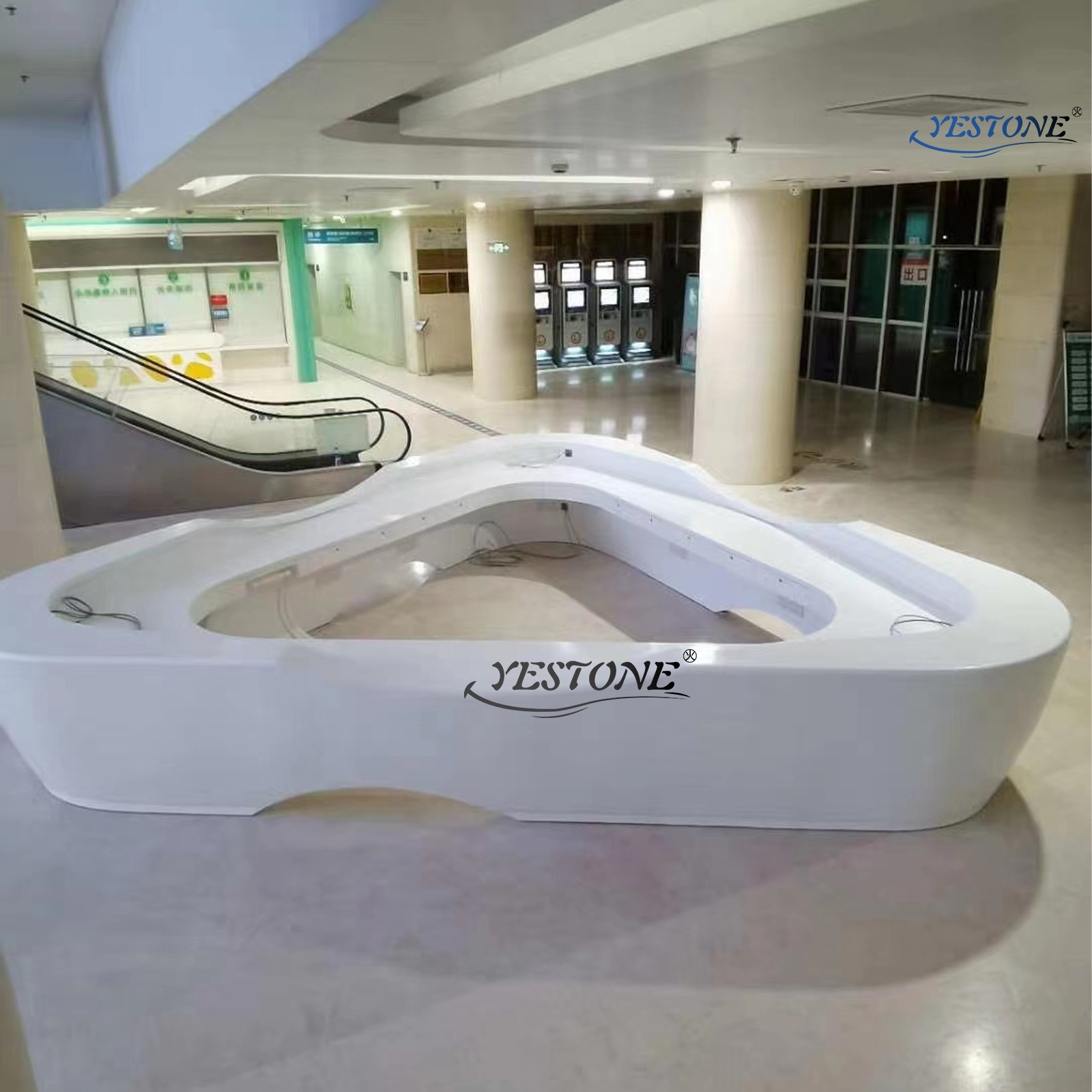 Yestone hospital resin front desk front desk table reception counter front desk circular Hotel Dental Clinic Reception Counter