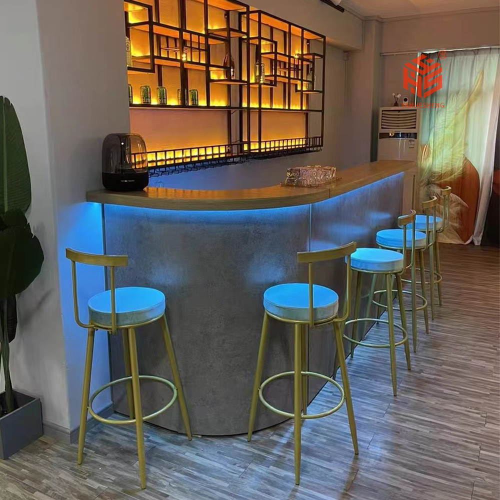 2022 NEW kitchen bar counter marble coffee outdoor cocktail bar counter for home circle luxury led bar counter