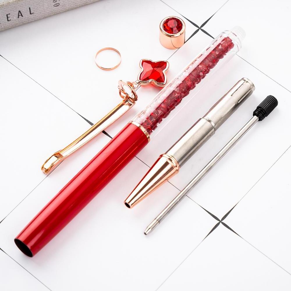 Hot Sale Metal Multi-color Crystal Pen Custom Logo Four-leaf Clover Crystal Pendant Ball Pen