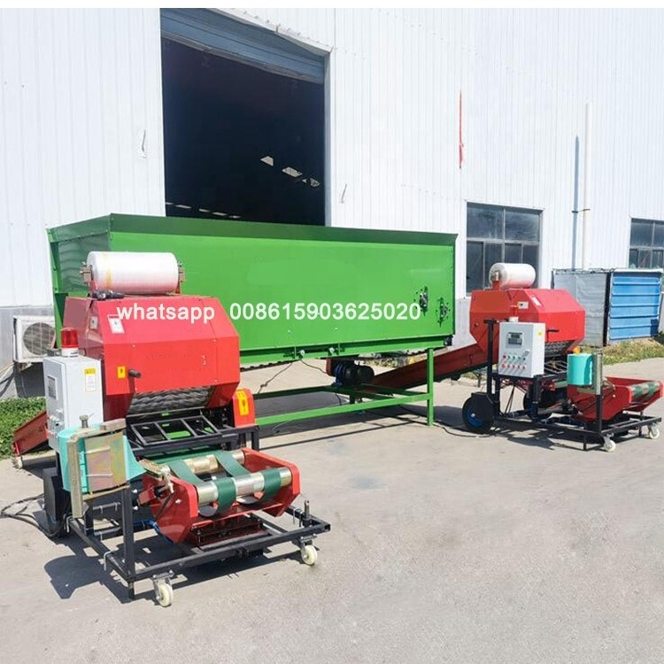 2024 full automatic diesel engine round straw mini hay baler alfafa silage baler machine with automatic feeder