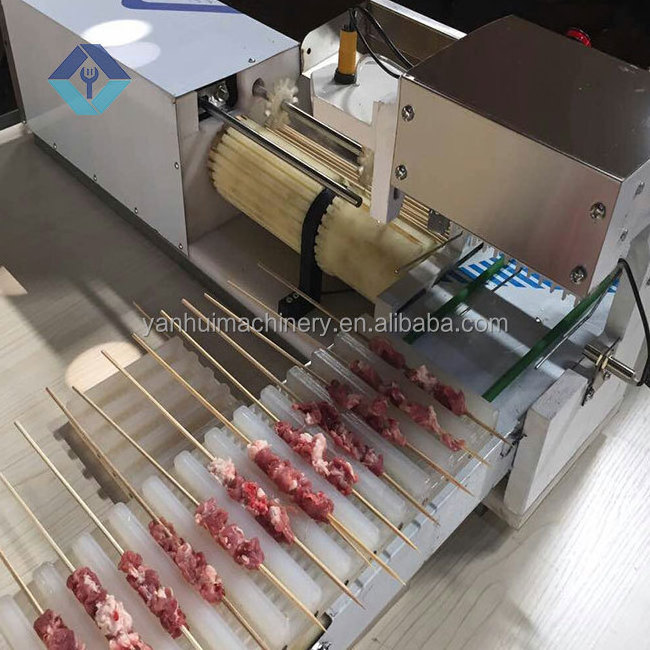 machine cut potato skewer Automatic desktop shish kebab maker lamb skewer making machine