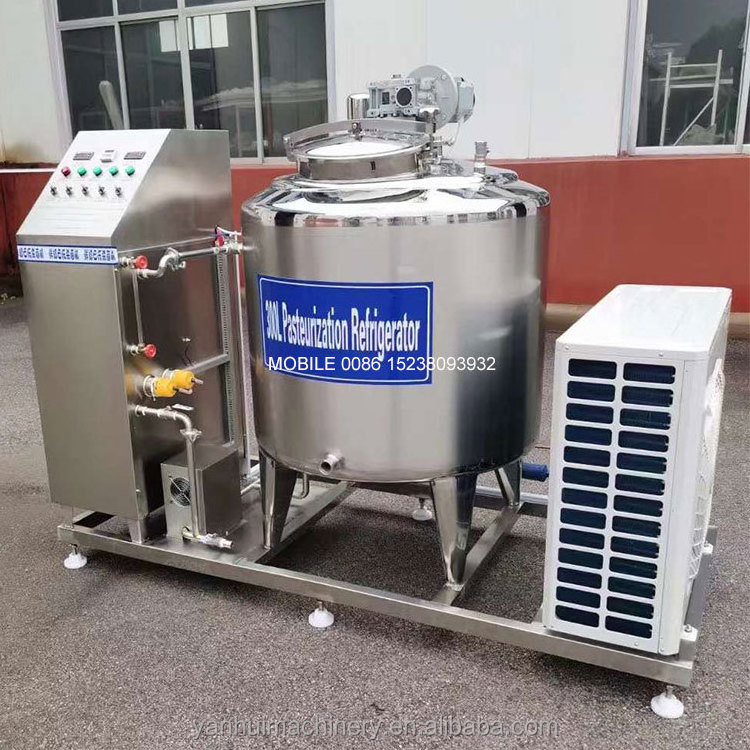 Milk Cheese Vat Process Machine Juice Stainless Steel Pasteurizer Machine 1000l With Cooling Machine