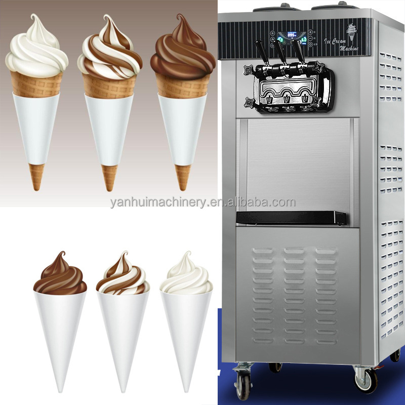 Ice Cream Machine 18L/H Economic tabletop Stainless Steel Commercial Automatic Soft Serve Ice Cream Maker Machine