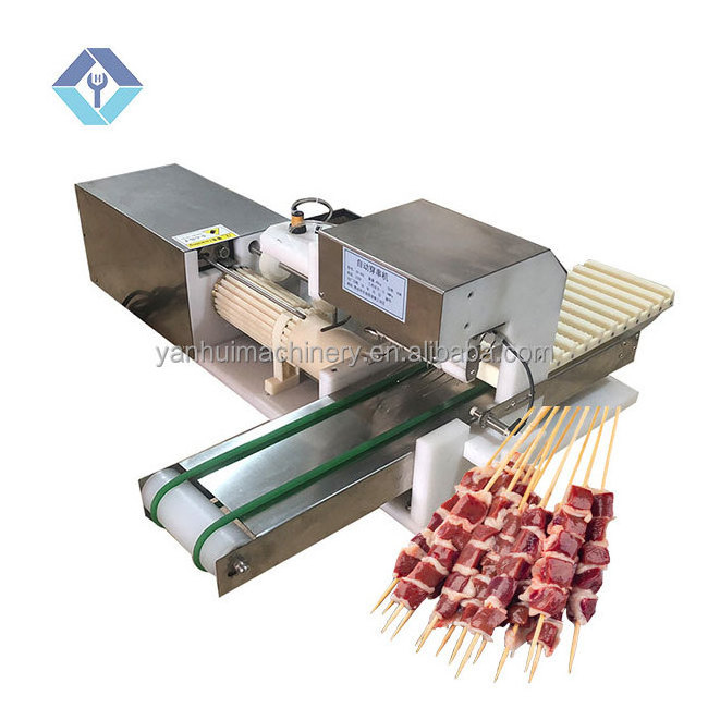 machine cut potato skewer Automatic desktop shish kebab maker lamb skewer making machine