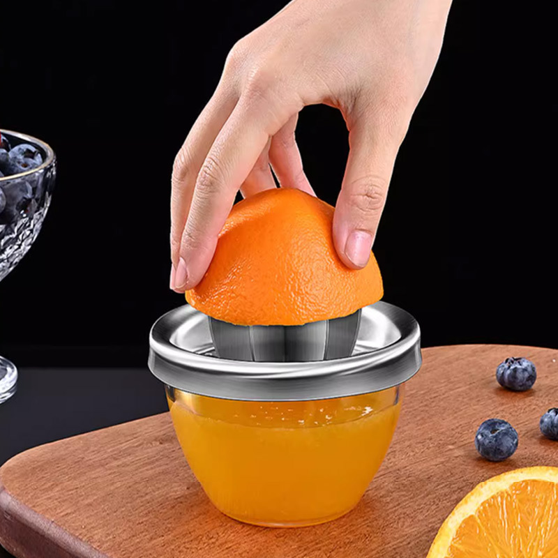 250ml Citrus Lemon Orange Grapefuit Juicer Manual Squeezer Stainless Steel 304 Robust Hand Juicer Press with Strainer