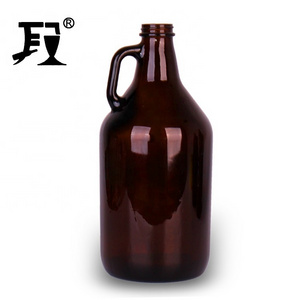 Hot selling 2 liter 2000ml amber California wine beer glass bottle with swing top