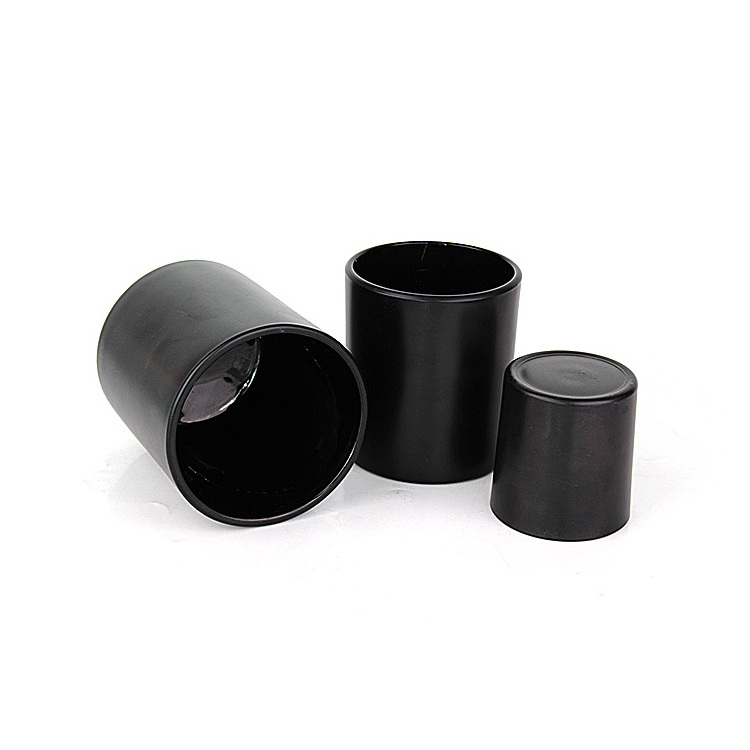 4oz 12oz 18oz matte black large glass candle container candle holder in bulk for candle making