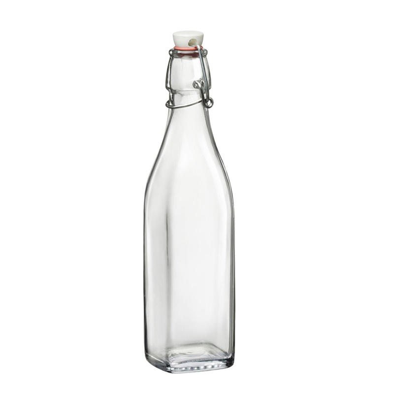 125ml 250ml 500ml 1000ml Swing Top Clear Water Bottle With Cork For Beer and Glass Soda Bottle with Cover