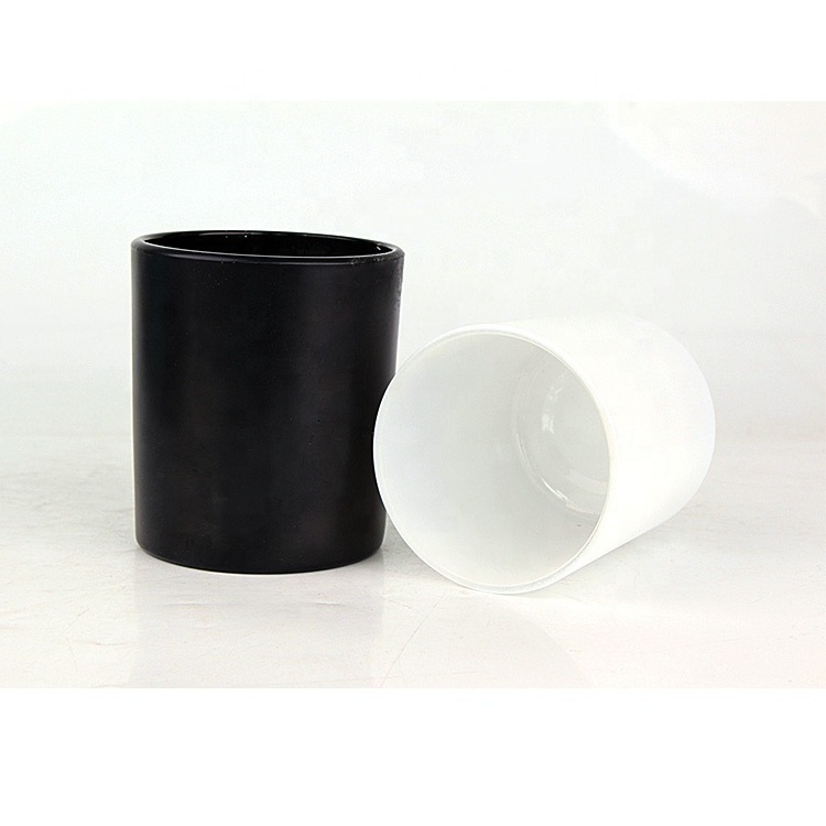 Luxury 7oz matte black candle containers with lids amber color glass jars for candle making