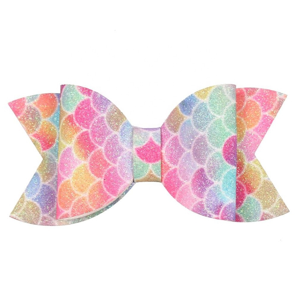 Mermaid Scale Hair Bows 3.5