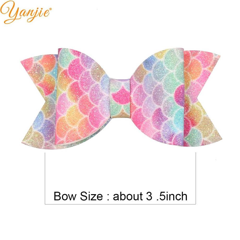 Mermaid Scale Hair Bows 3.5