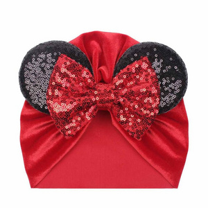 Baby Turban Chic Winter Velvet Mouse Ears Headband Custom Hair Accessories 2019 New Arrival