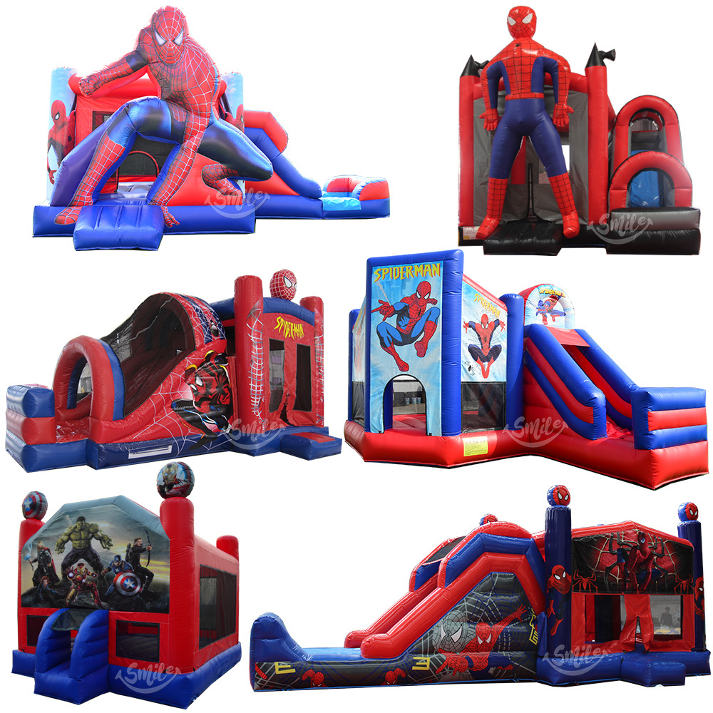 Factory Price Inflatable Spider Man Bouncy Castle Combo Inflatable Spiderman Bounce House Hoppborg Inflatable Bouncer House