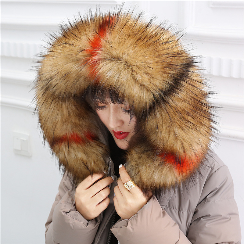 wholesale detachable fake raccoon fur collar for clothing raccoon fur trim for coat