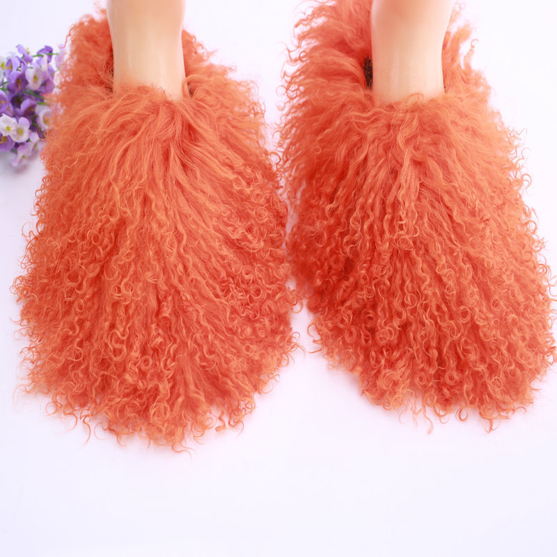 Mongolian sheep fur slippers for women wholesale soft 2022 new bed room real mongolian sheep fur slides slippers