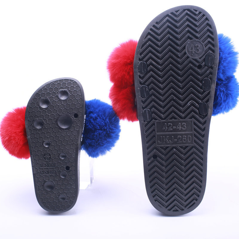 bulk kids summer toddler slide sandals  flops custom fur slides for kids