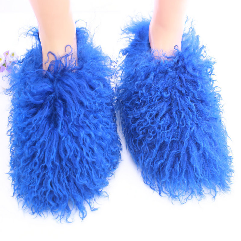 Mongolian sheep fur slippers for women wholesale soft 2022 new bed room real mongolian sheep fur slides slippers