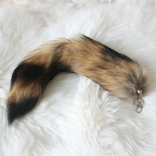 Tail Key Chain Wholesale Cheap Price Real Fur for Sale American Racoon Fur Raccoon Fur Natural Color Opp Bag Yanlifur 50g-60g