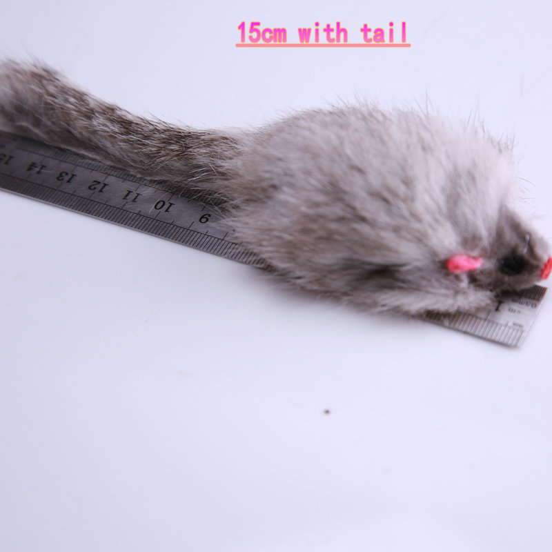 wholesale rabbit fur cat toy with running mouse Mini Funny Playing grey mouse colors toy cat