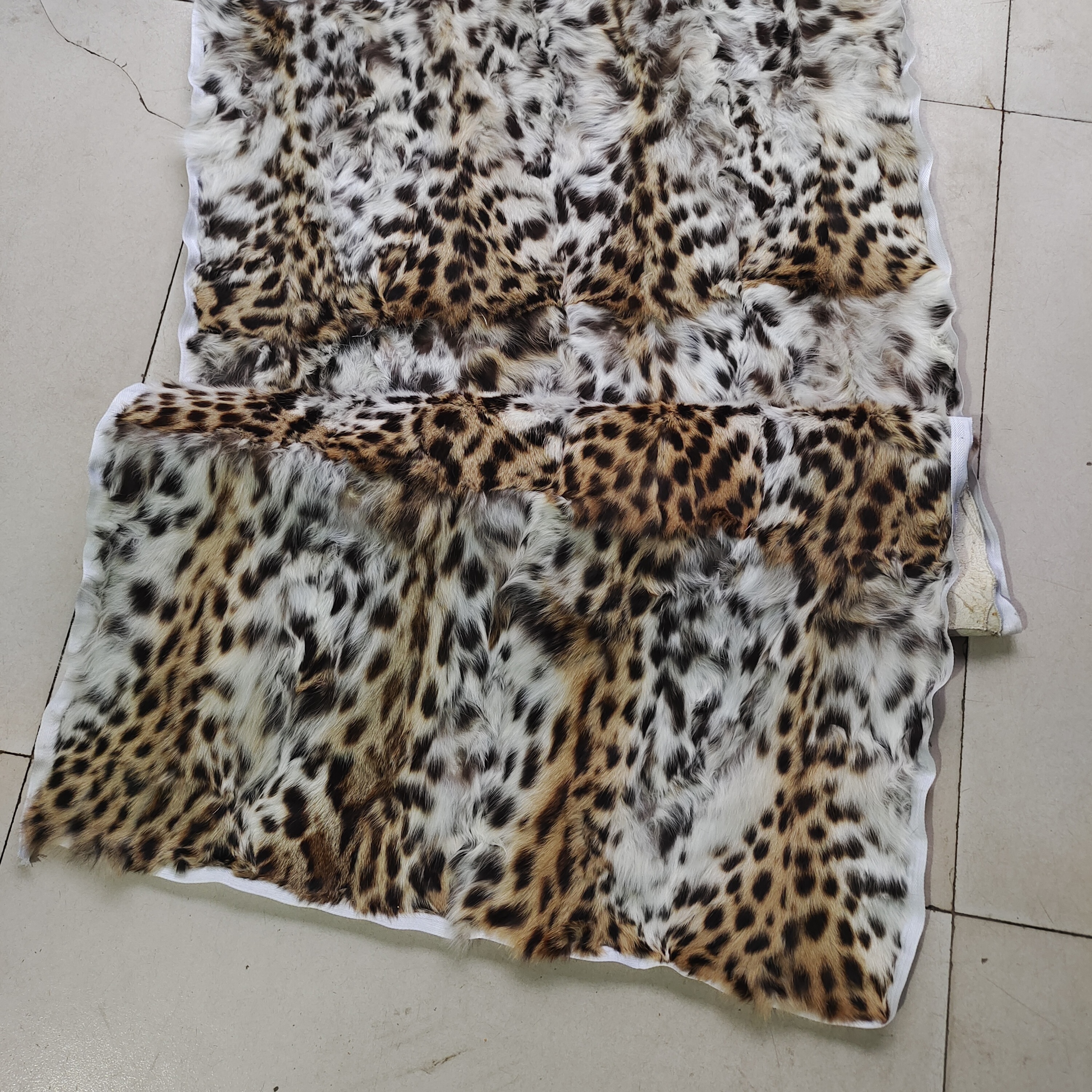 wholesale plush animal blanket leopard fur plate print   high quality real  goat plate