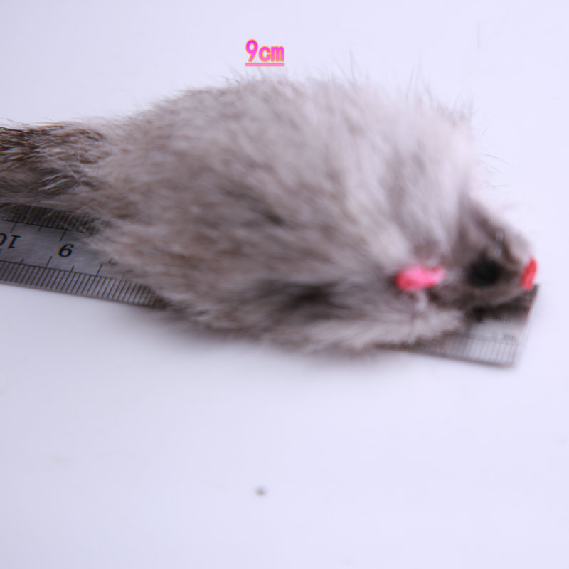 wholesale rabbit fur cat toy with running mouse Mini Funny Playing grey mouse colors toy cat