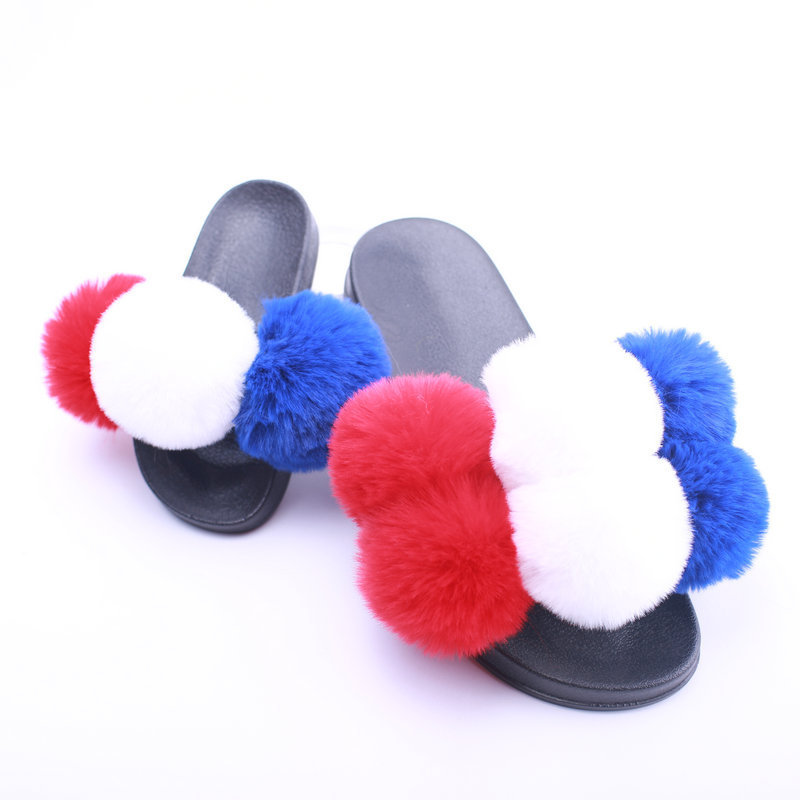 bulk kids summer toddler slide sandals  flops custom fur slides for kids