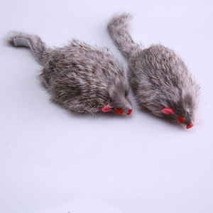 wholesale rabbit fur cat toy with running mouse Mini Funny Playing grey mouse colors toy cat