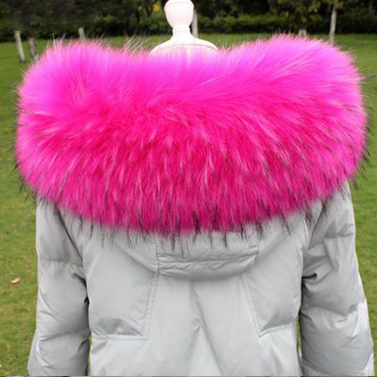 wholesale detachable fake raccoon fur collar for clothing raccoon fur trim for coat